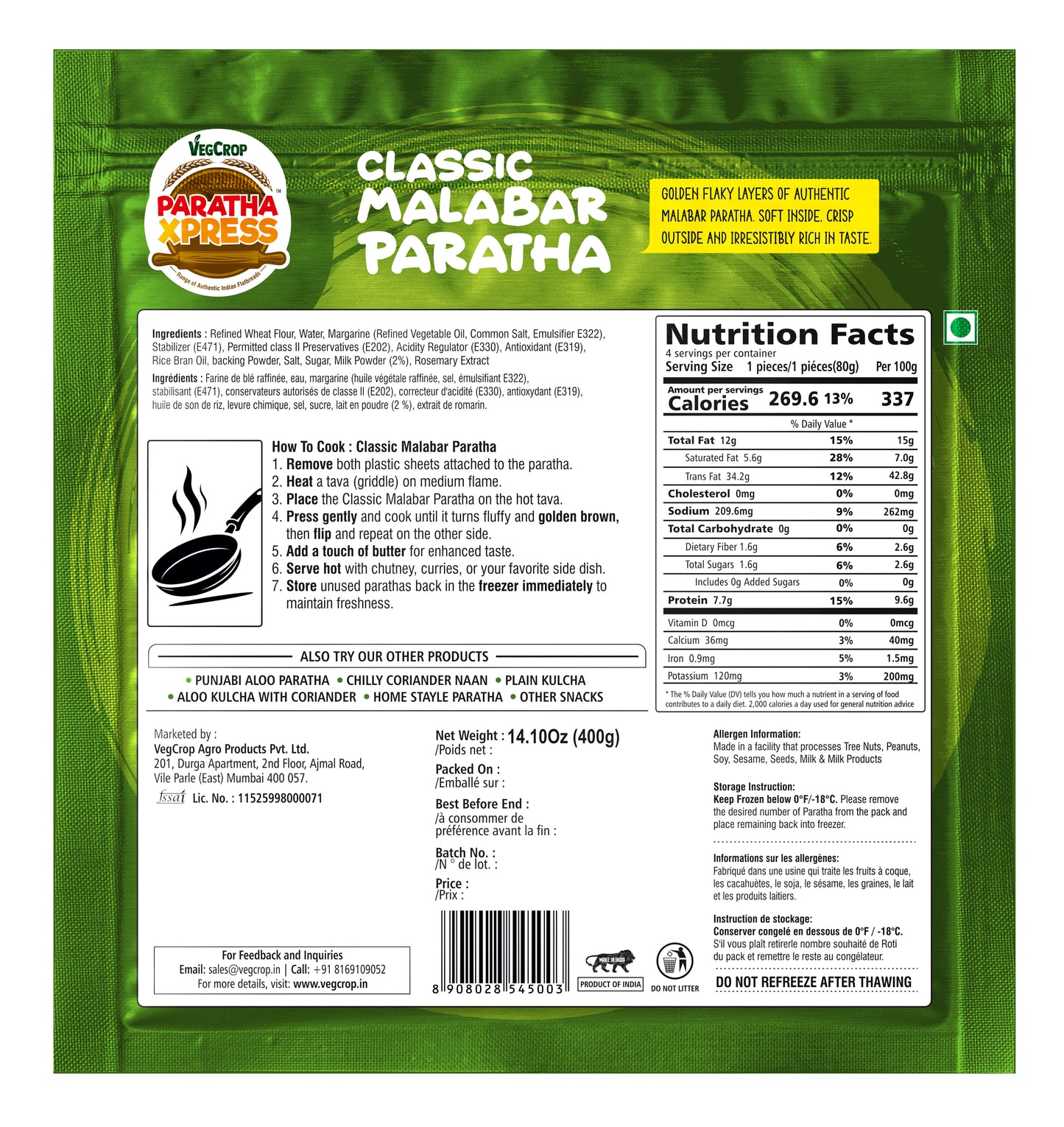 Paratha Xpress Classic Malabar Paratha 325g