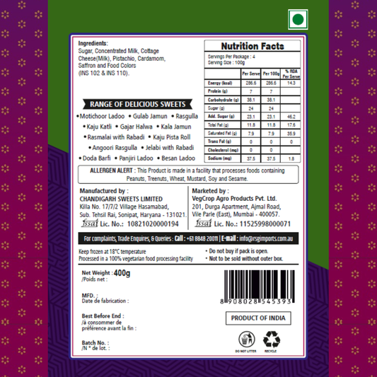 Bites & Delights Kesar Rasmali with Rabadi 400g