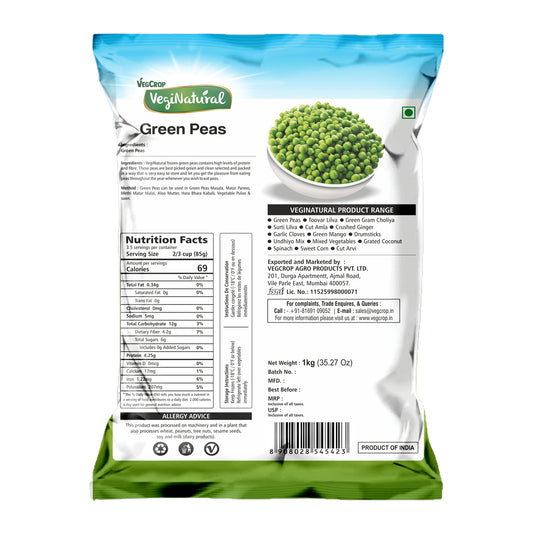 VegiNatural Green Peas 1 Kg