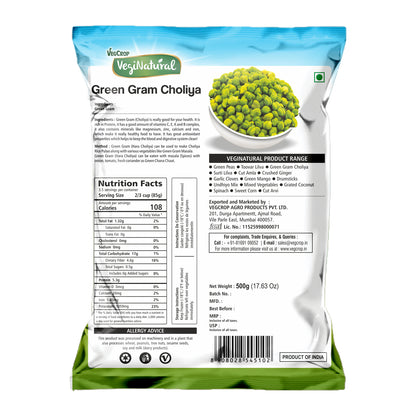 Buy Green Gram Choliya 500g Online | VegiNatural Frozen Bacl cover