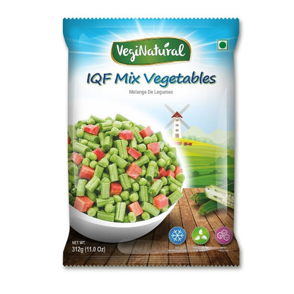 Buy Mixed Vegetables 312g Online | VegiNatural Frozen Veg packet